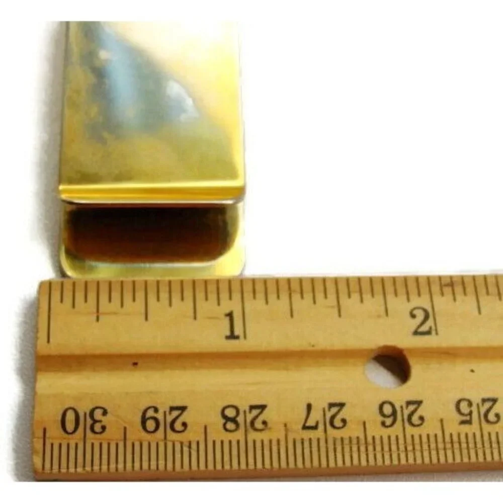 Money Clip Well Worn Faded Golden Cash Holder Wallet Credit Card ID Used Vintage